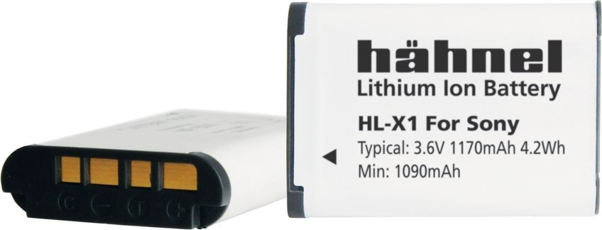 Bateri për aparat fotografik Hahnel HL-X1, paketë 2 copë, 1170 mAh, zëvendësuese për Sony NP-BX1