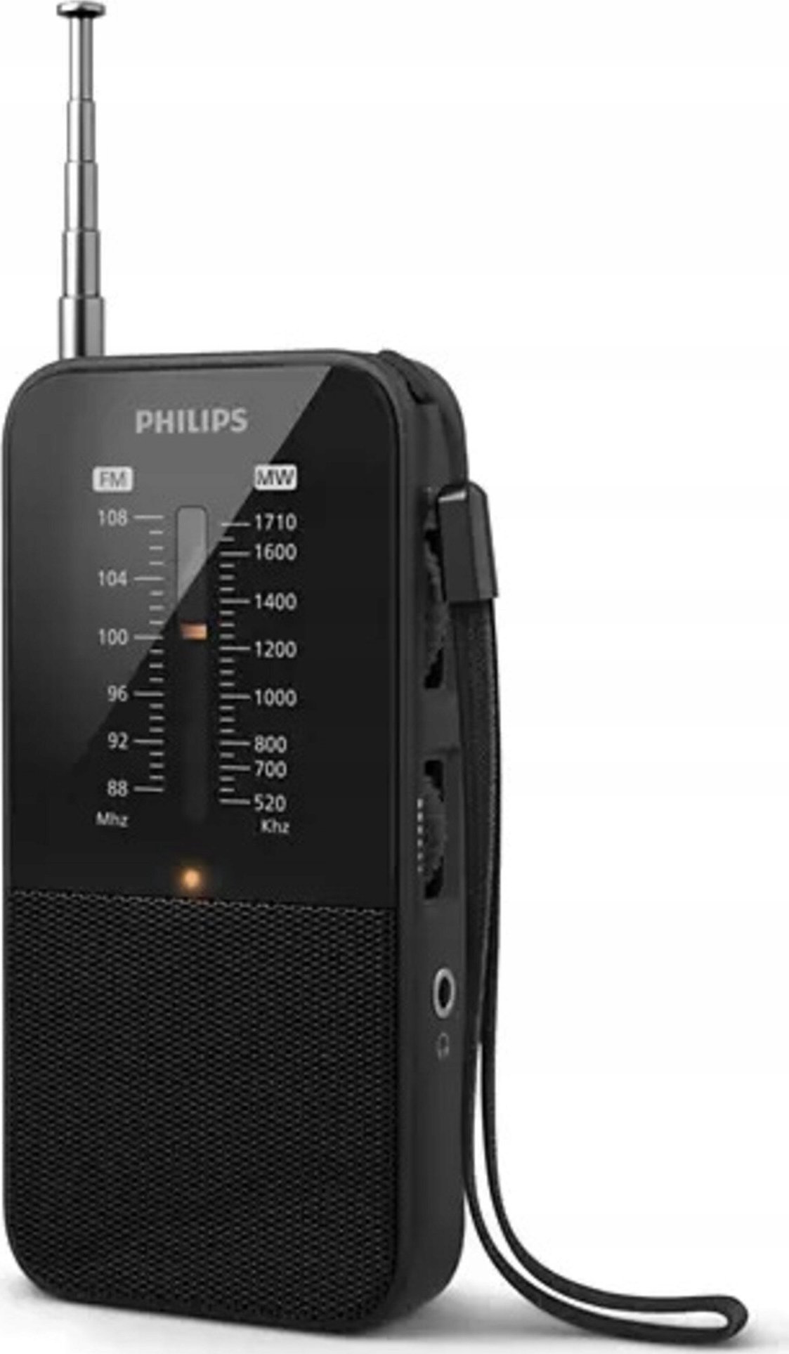 Radio portative Philips TAR1509, FM AM, me kufje, e zezë
