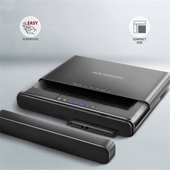 Docking station Axagon ADSA-CC USB-C 10Gbps - NVMe M.2 SSD & SATA 2.5"/3.5"