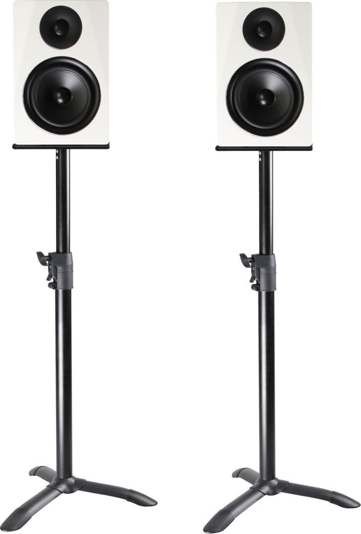 Qëndrues studio për bokse Mozos MSS4-SET, set 2 copë, rregullim lartësie deri 110 cm, i zi