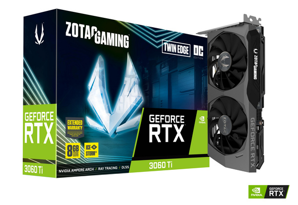Kartelë grafike Zotac GAMING GeForce RTX 3060 Ti Twin Edge OC LHR NVIDIA, 8 GB GDDR6