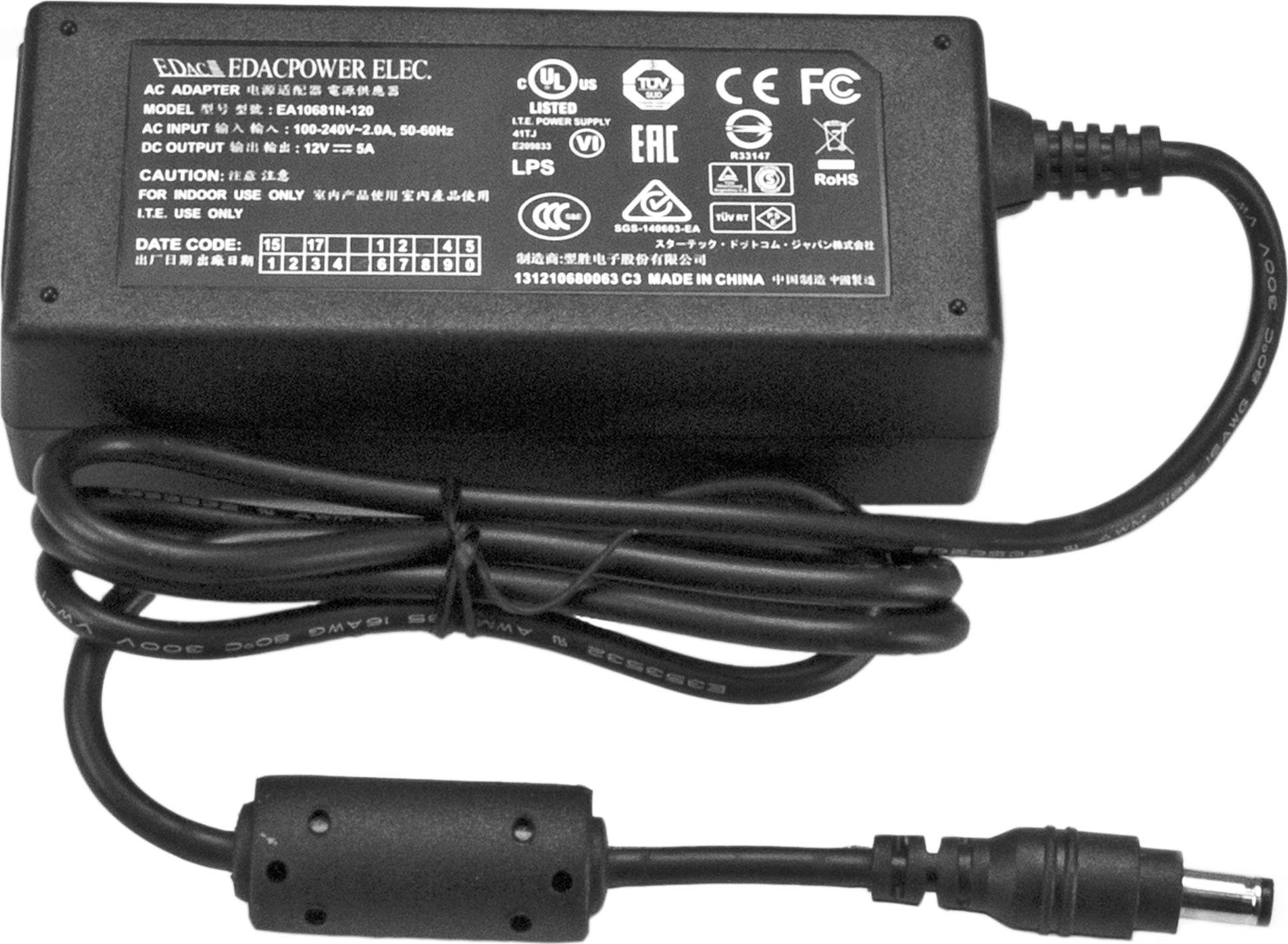 Адаптер за енергија StarTech.com, 12V 5A, црн
