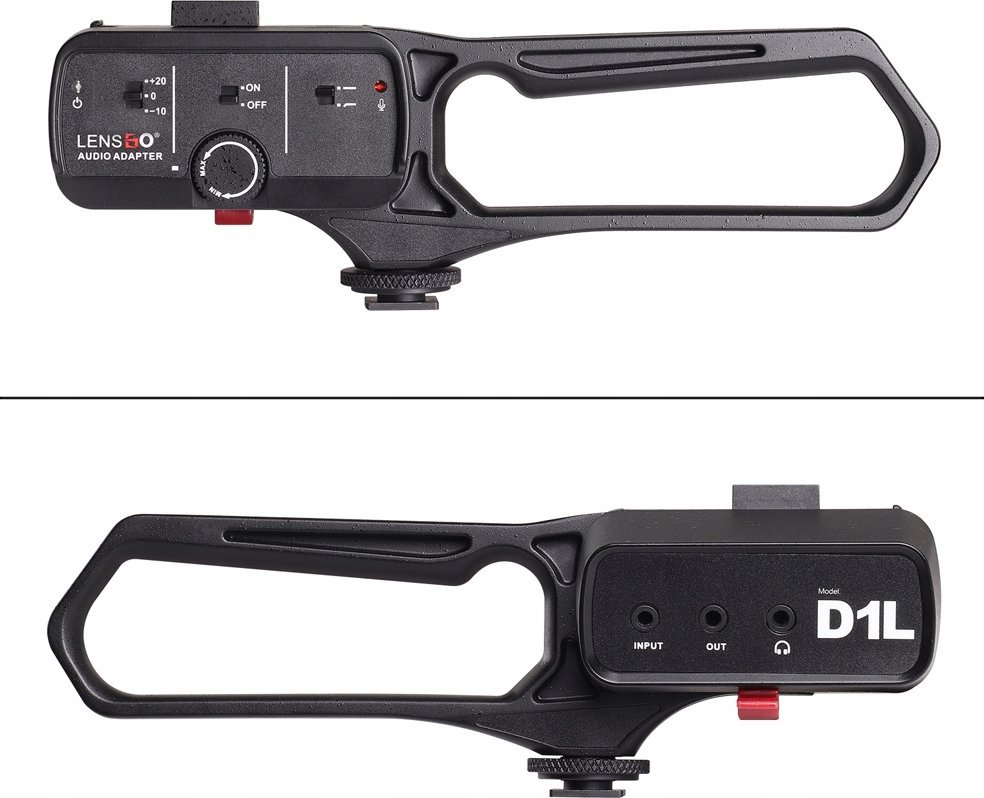 Rregullator zëri me amplifikator për mikrofon, për grip stabilizues dhe kamera, i zi