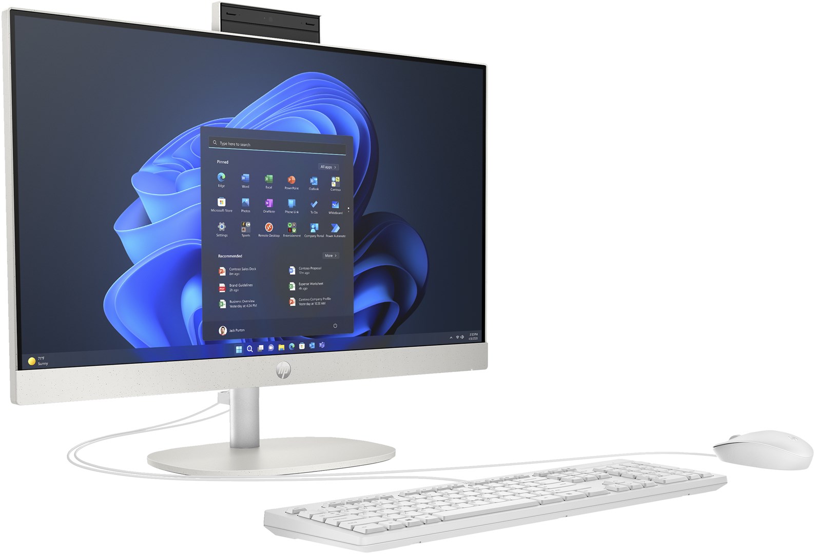 Kompjuter All in One HP 240 G10, Intel Core i5, 16GB RAM, 256GB SSD, 23.8", i bardhë