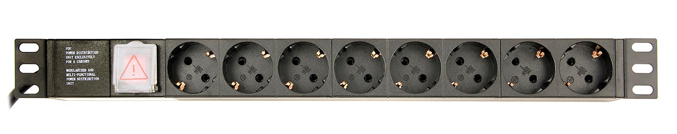 Njësi shpërndarëse energjie Gembird EG-PDU-014-C14, 8 dalje Schuko, 1U, e zezë