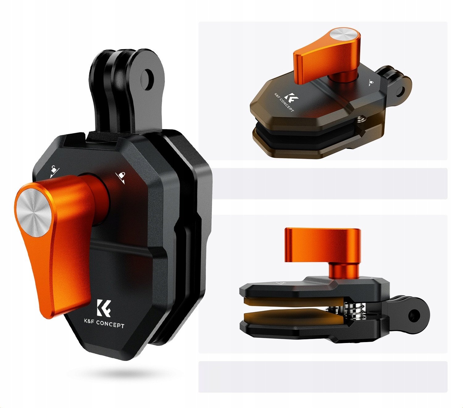 Mbajtëse kapëse për kamerë sportive K&amp;F Concept KF31.169, montim në xham dhe karroceri, kokë rrotulluese 180°, e zezë