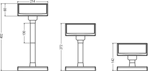 Display klientësh Virtuos FV-2030B, VFD 2x20, USB, i zi