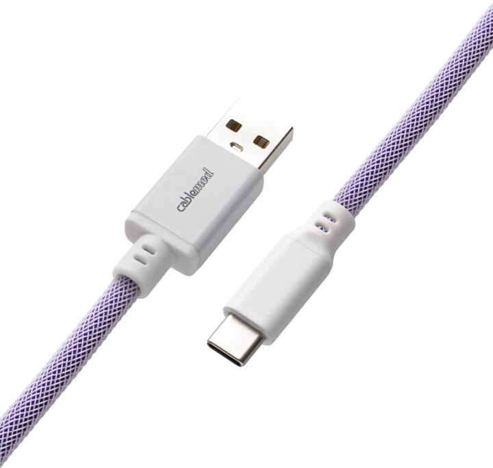 Kabllo spirale CableMod Classic, USB-C/USB-A, 1,5m, vjollcë