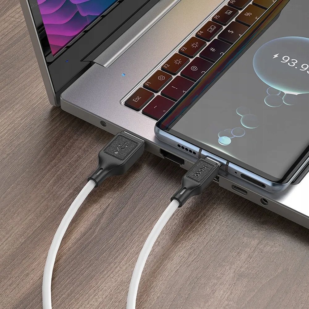 Kabllo USB Hoco X90, USB A në USB C, 3A, 1m, e bardhë