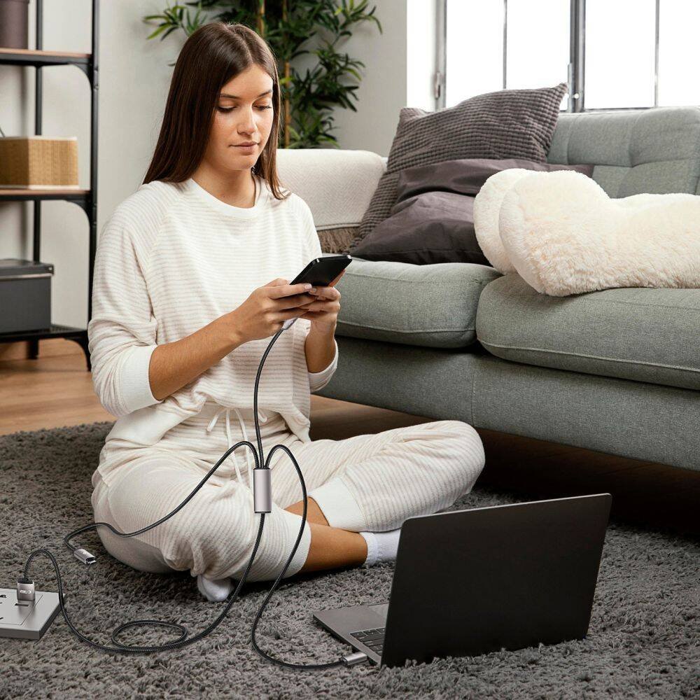 Kabllo karikimi Tech-Protect UltraBoost 3in1, Lightning USB-C Micro-USB, 3.5A, 1m