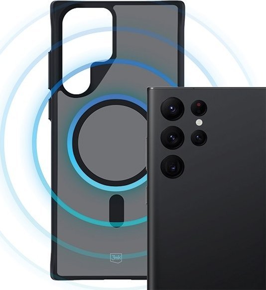 Mbulesë telefoni 3MK MagCase për Samsung Galaxy S22 Ultra 5G, MagSafe, gjysmë transparente smoke