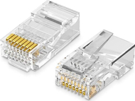 Konektor RJ45 UTP 8P8C Cat5 5e, set 100 copë, transparent