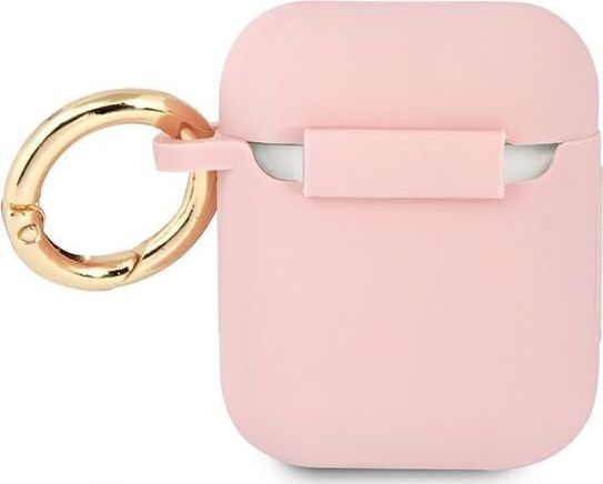 Mbulesë Guess GUA2SSSI për AirPods 1/2, silikon, rozë