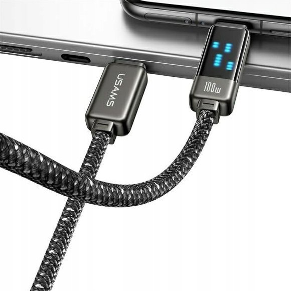 Kabllo USB C në USB C Usams Meteor SJ744USB0, 1.2m, 100W, gri