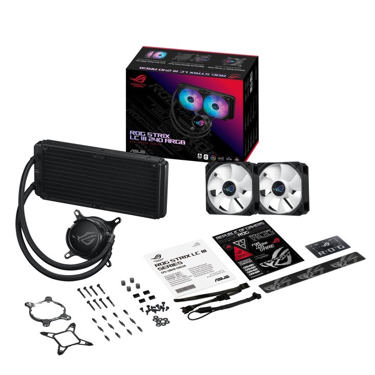 Ftohës me ujë ASUS ROG STRIX LC III 240 ARGB, 12 cm, i zi