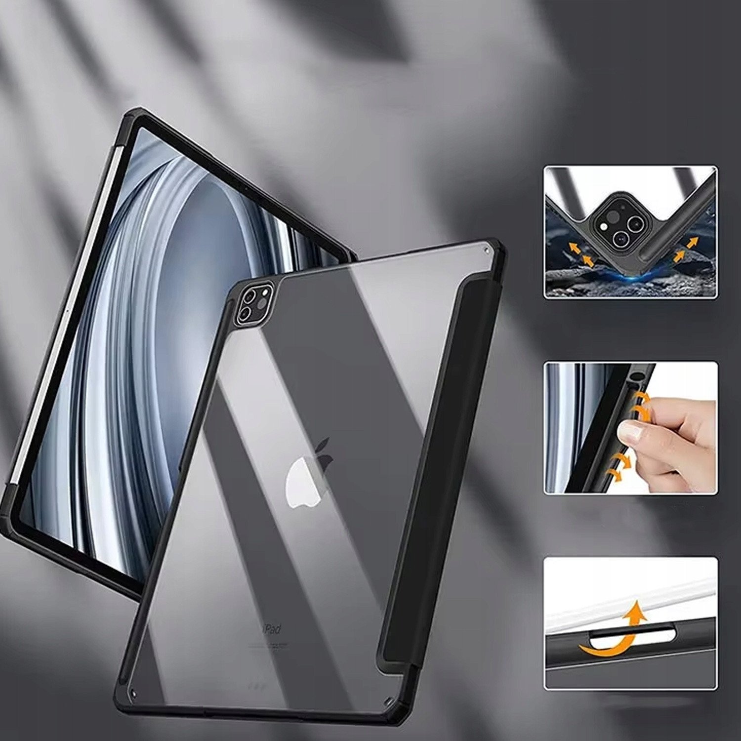Këllëf Hard Crystal për tablet Apple iPad Pro 11 Gen 5 2024, funksion gjumë zgjim, i gjelbër
