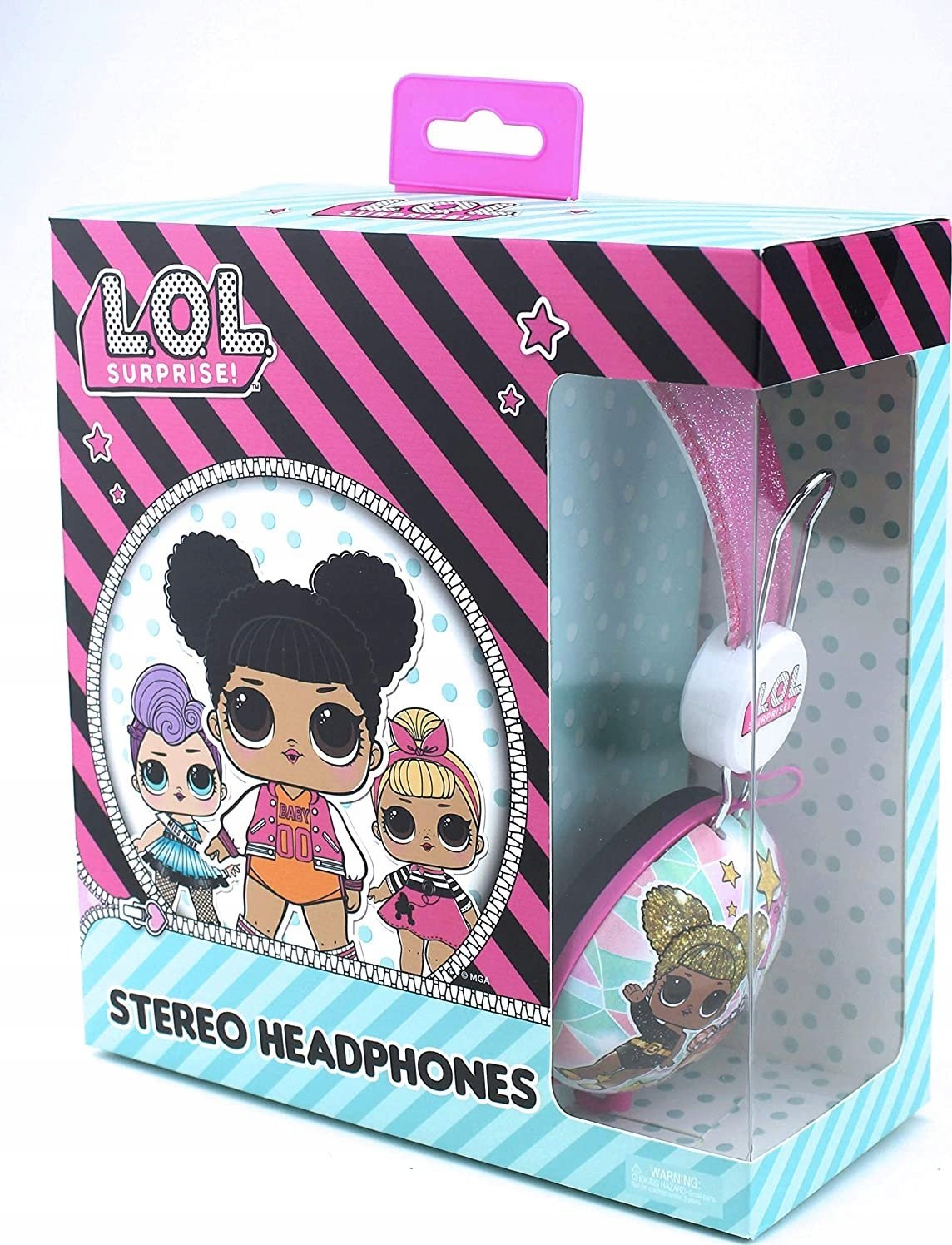 Kufje OTL L.O.L. Surprise Glitter Glam, stereo, kufizim volumi, rozë me shkëlqim