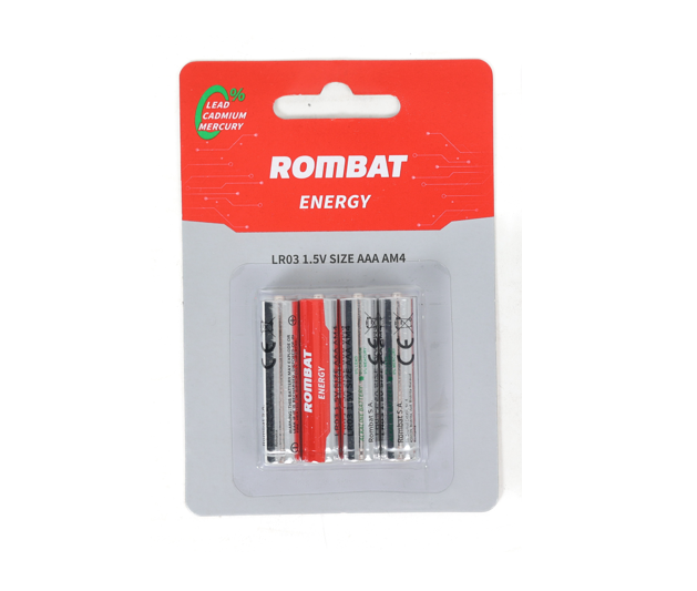 Bateri alkaline Rombat LR6 AA, 1.5V, 12 blistera x 4 copë