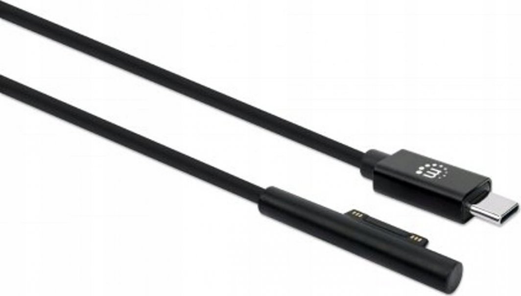 Kabllo karikimi Manhattan, USB C në Surface Connect, 15V 3A, 1.8m, e zezë
