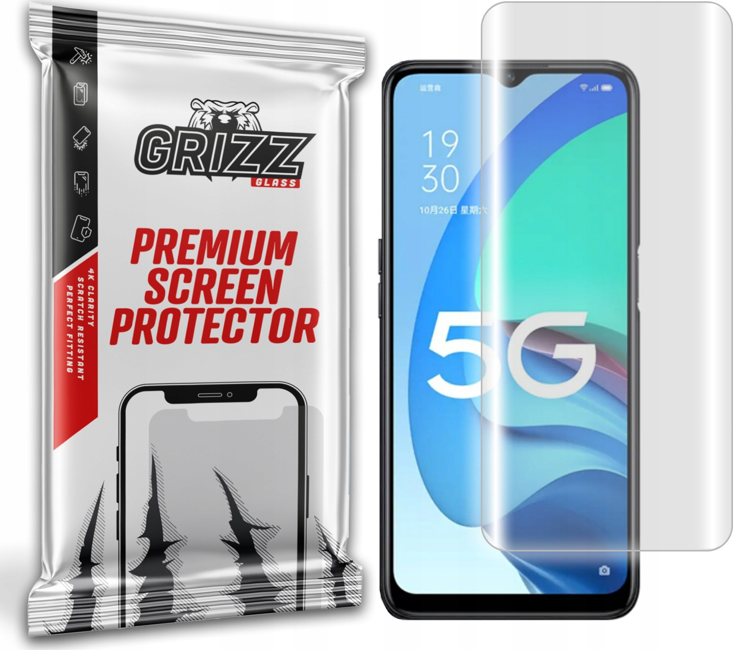 Folie mbrojtëse GrizzGlass Hydrogel Film, për Oppo A56s, transparente