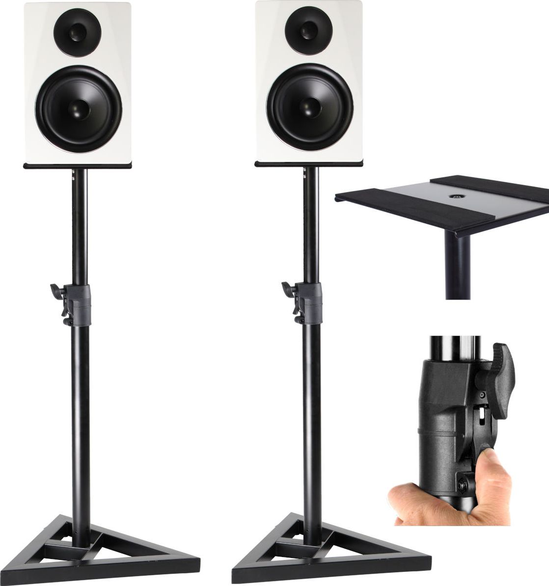 Qëndrime studio për altoparlantë Mozos MSS3-SET, rregullim lartësie deri 110 cm, për monitorë 4-8"