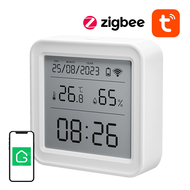 Sensor smart temperature dhe lagështie Gosund ST17, Zigbee, ekran LCD, i bardhë