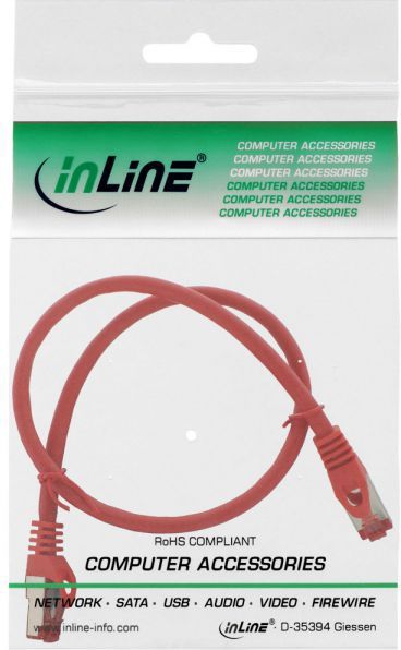Kabllo rrjeti InLine, 0.25 m, e kuqe
