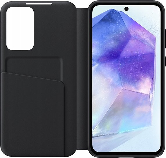 Kapak Samsung Smart View Wallet Galaxy A55, origjinal, xhep për karta, i zi