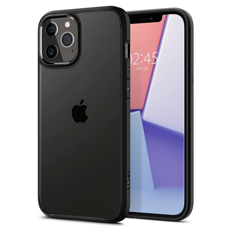 Mbrojtëse për celular iPhone 12/Pro Spigen Ultra Hybrid, e zezë