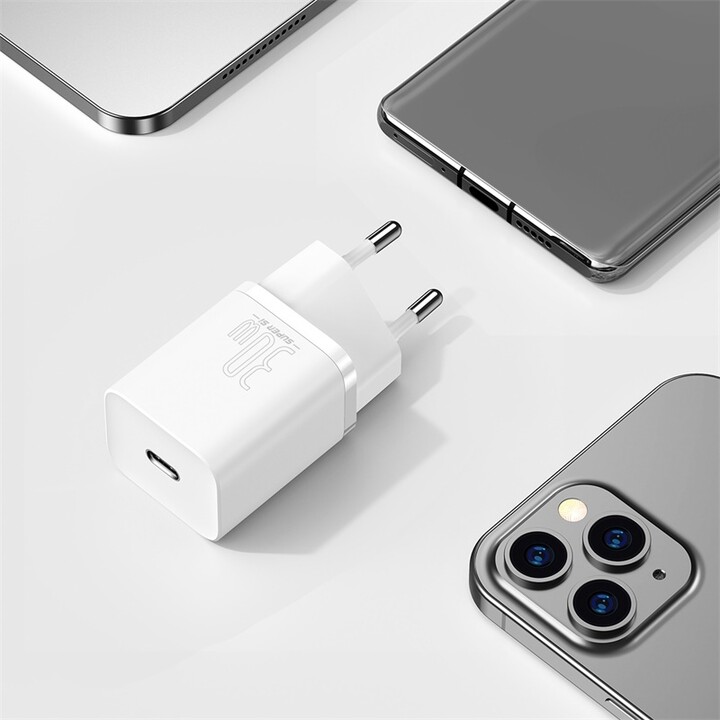Karikues Baseus Super Si, 30W, i bardhë