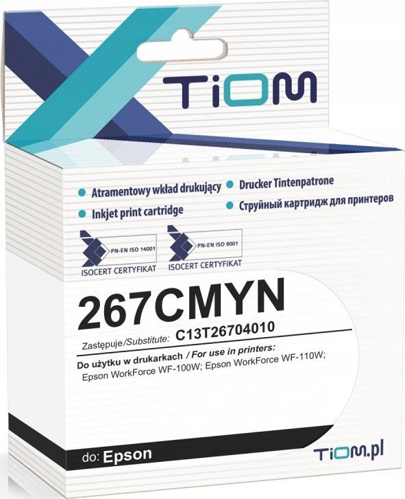 Kartutxh bojë Tiom Ink Tiom 267CMYN për Epson C13T26704010, 7ml, me ngjyra