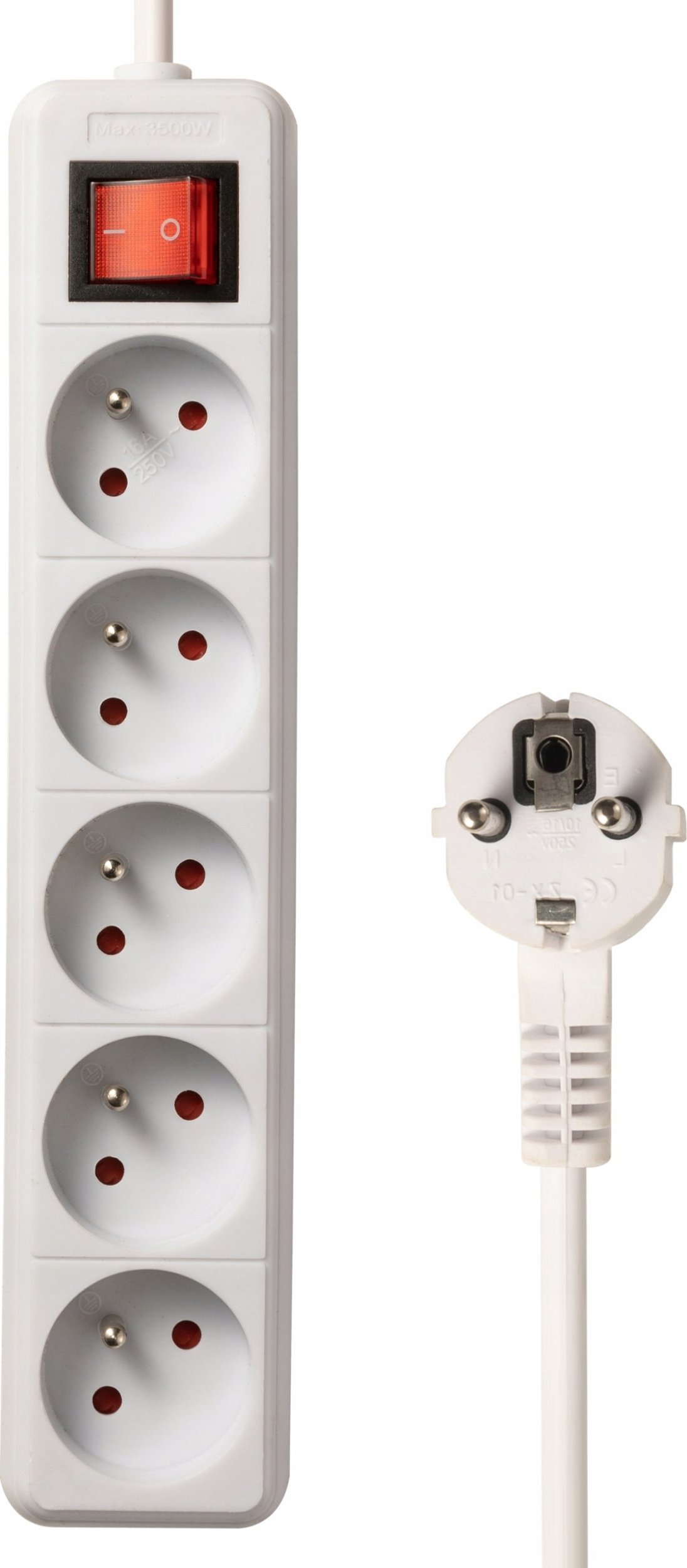 Shirit elektrik Bounn, 5 priza, 3 m, 16A, i bardhë