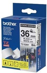 Shirit etiketimi Brother TZE-S261, 36mm, 8m, i bardhë me tekst të zi