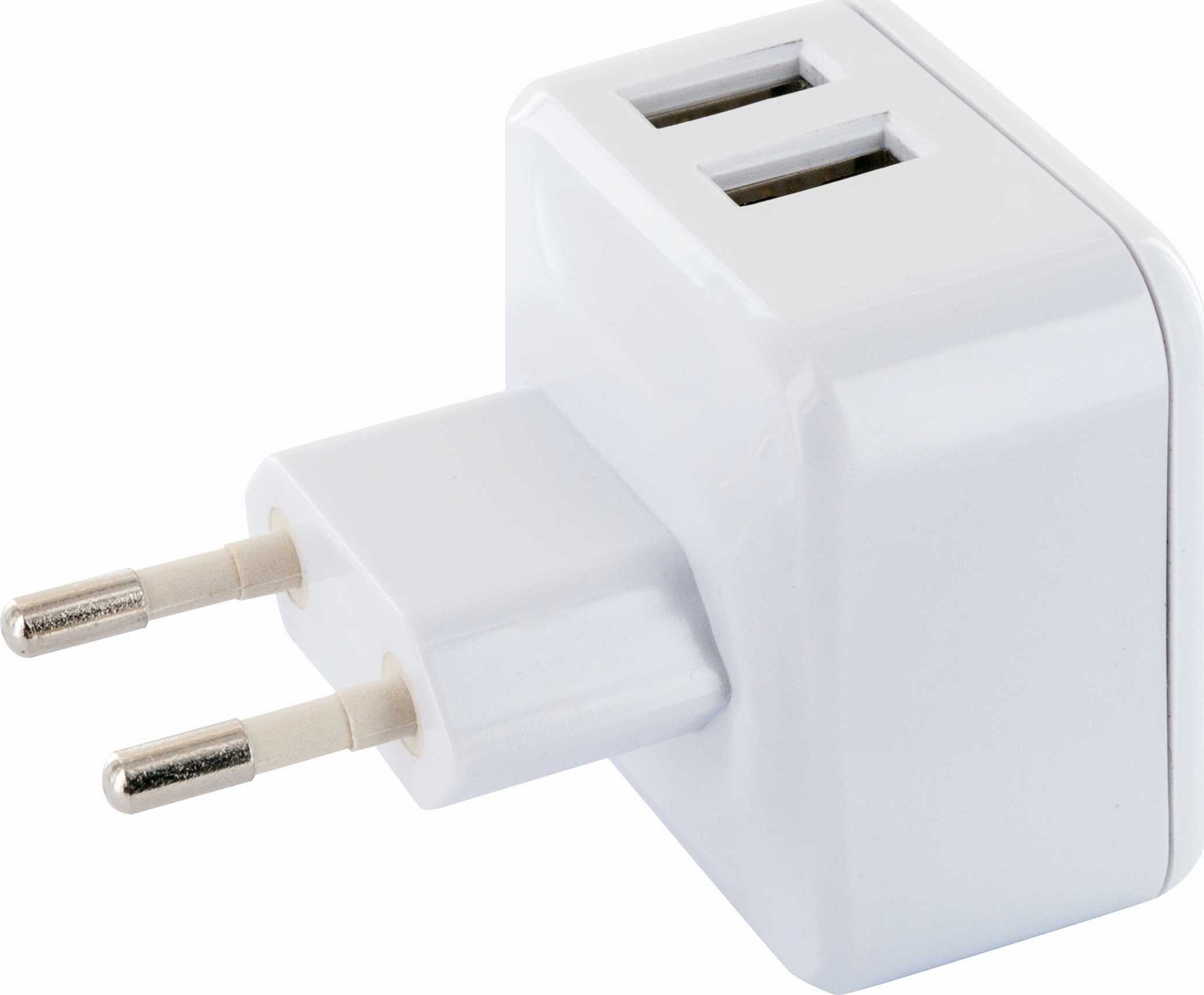 Karikues muri Schwaiger LAD230 531, 2x USB, 230V, i bardhë