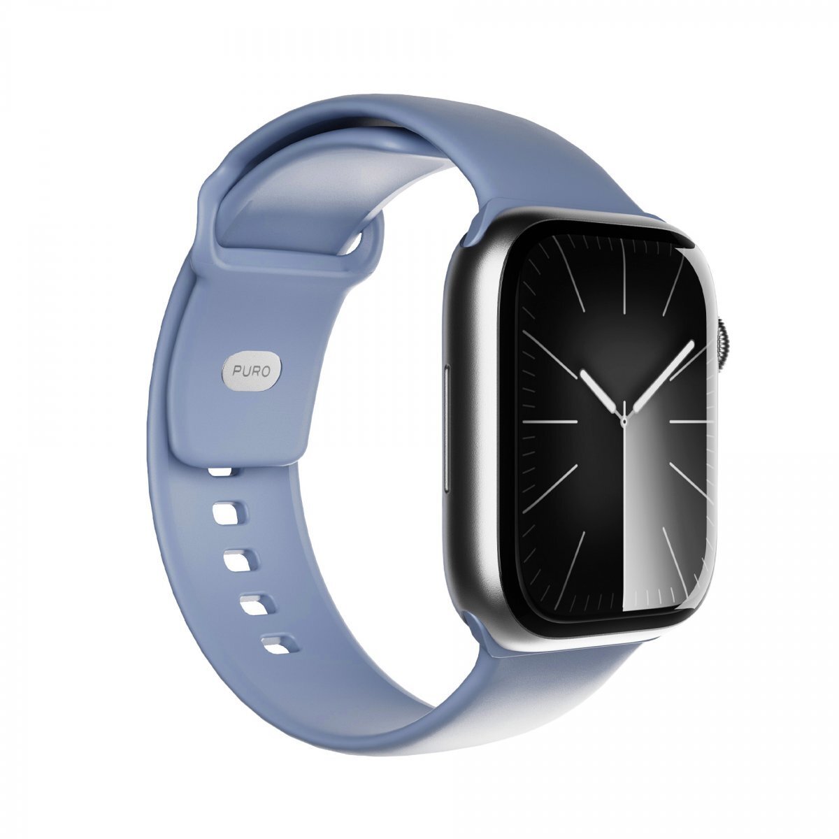Rriko dore Puro ICON për Apple Watch, 44 49mm, silikon, i zi