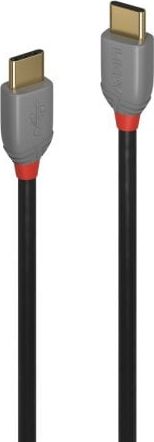 Kabllo Lindy USB-C - USB-C, 3m, e zezë/e hirtë