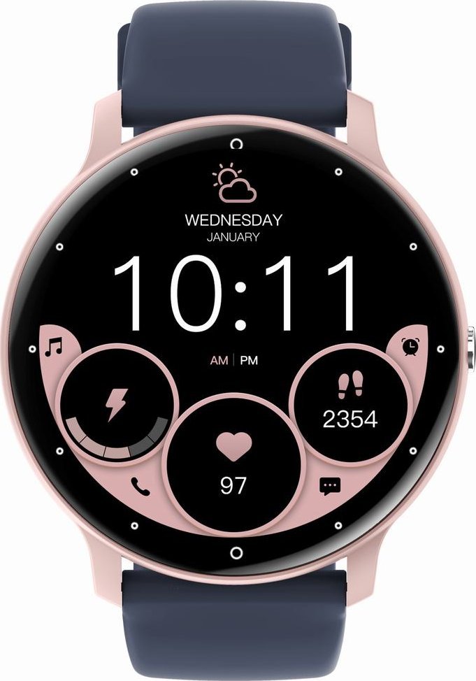 Паметен часовник Gravity GT1 7 Pro, екран 1.39\", Bluetooth 5.2, црна