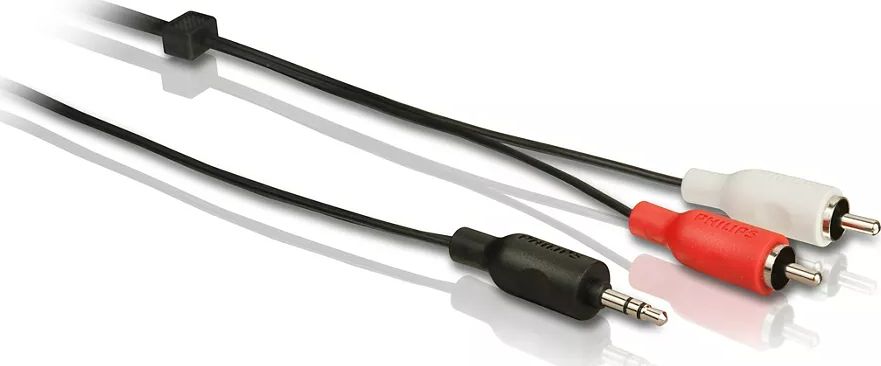 Kabllo audio Philips SWA2527W, 3.5 mm në 2x RCA, 1.5 m, e zezë