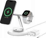 Stacion karikimi Belkin BoostCharge Pro 3 in 1, Qi2, 15W, i bardhë
