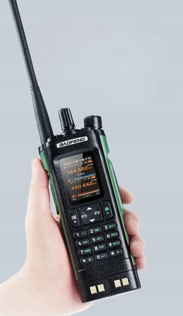 Radio dorake Baofeng DM-32E HTQ, DMR PMR, bandë aviacioni, USB Type C, e zezë