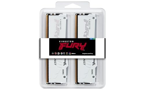 Memorie RAM Kingston FURY Beast RGB, 32GB DDR5, 6400MHz, e bardhë