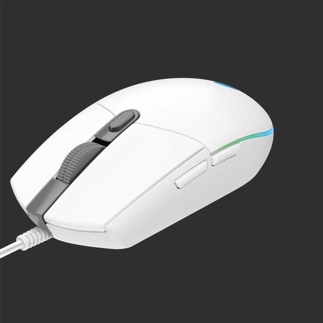Maus gaming Logitech G203 LIGHTSYNC, 6 butona, RGB, i bardhë