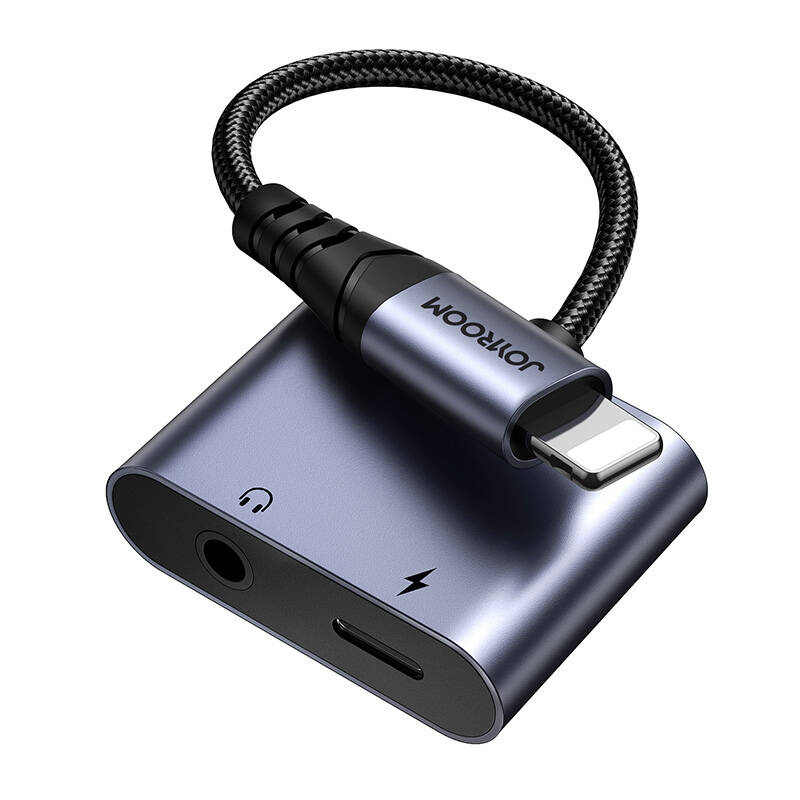 Adapter audio Joyroom SY-L01, Lightning në Lightning 3.5 mm, DAC, i zi