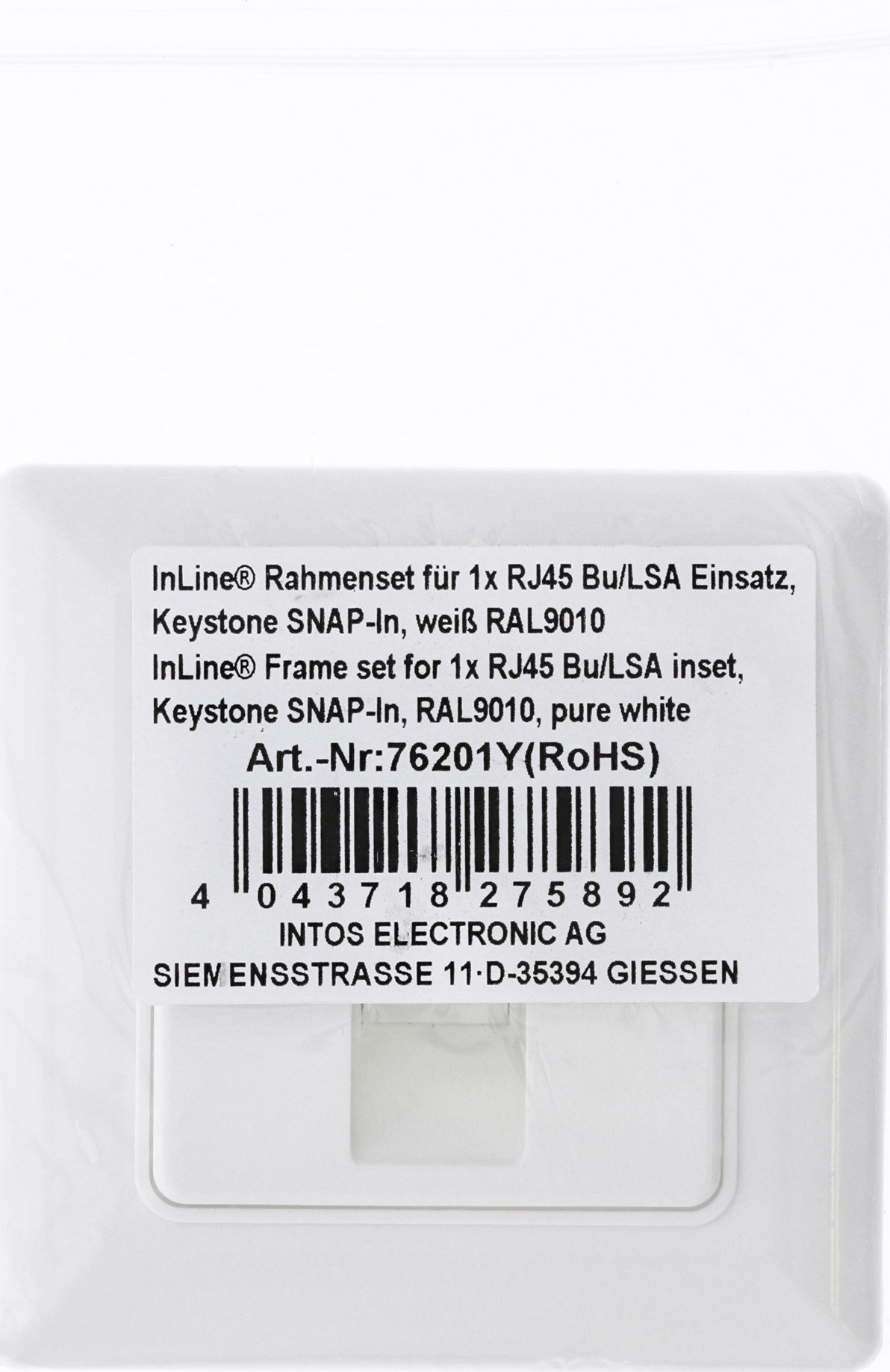 Kornizë modulare murale InLine, RJ 45, Pure White RAL 9010