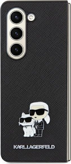 Kapak telefoni Karl Lagerfeld PU Saffiano Metal Karl and Choupette për Samsung Galaxy A35 5G, back cover, i zi