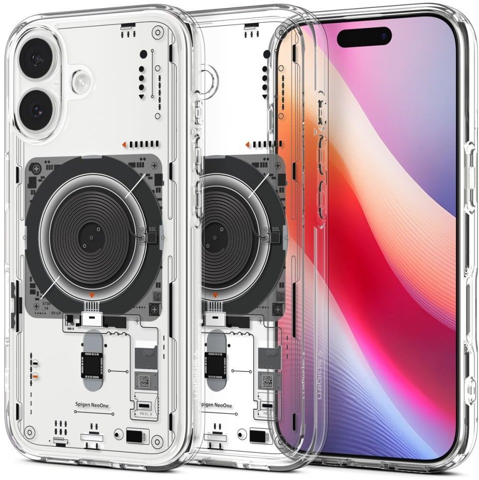 Kapak telefoni Spigen Ultra Hybrid MagSafe për iPhone 17 Neo One, me magnet MagSafe, transparent