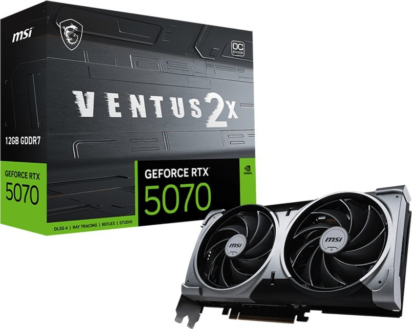 Karta grafike MSI GeForce RTX 5070 Ventus 2X OC, 12GB GDDR7, DLSS 4