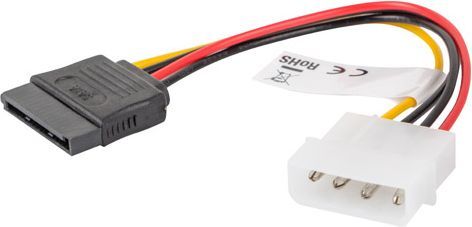 Кабел LANBERG Molex 4-пин SATA 15-пин 15 cm (CA-HDSA-10CU-0015)