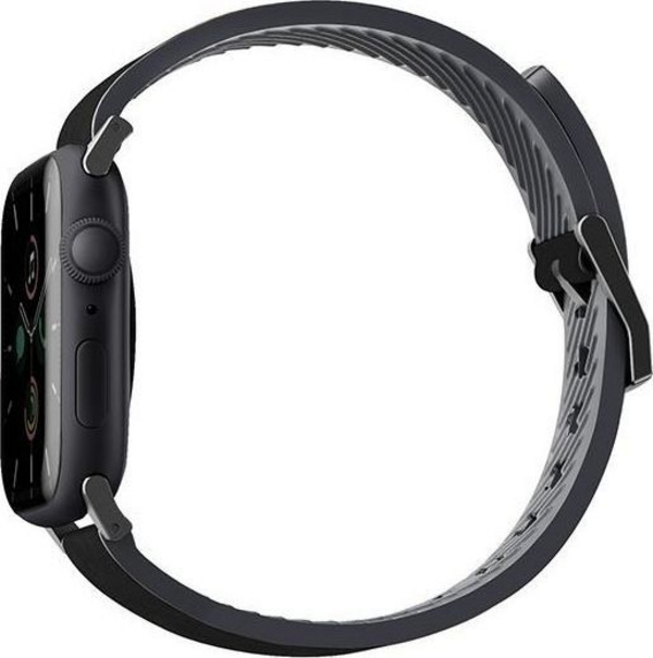 Rrip ore Uniq Straden për Apple Watch, 42/44/45mm, lëkurë dhe silikon, i zi