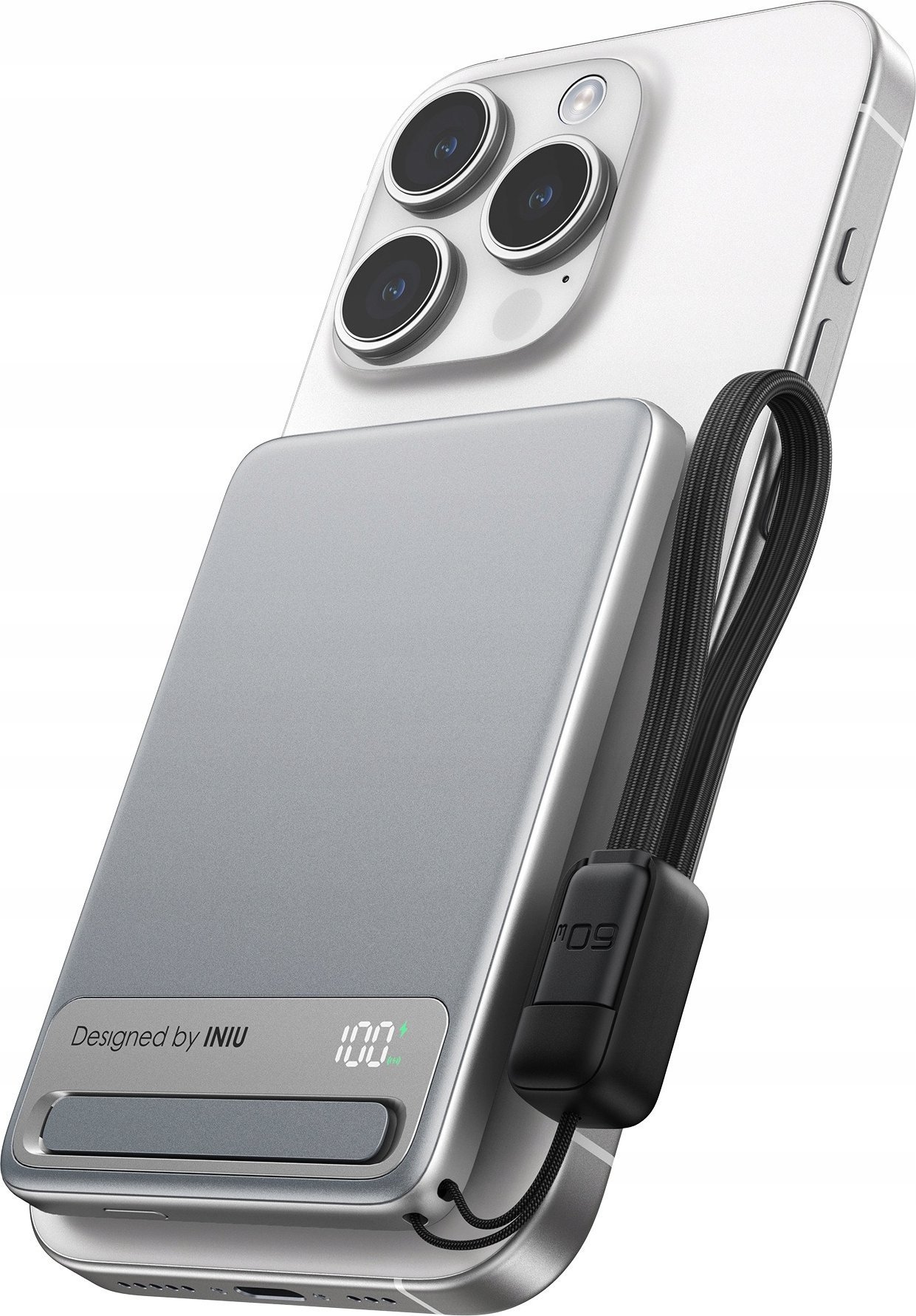 Power bank INIU MagPro Slim 5K, 5000mAh, wireless Qi2 15W, i bardhë